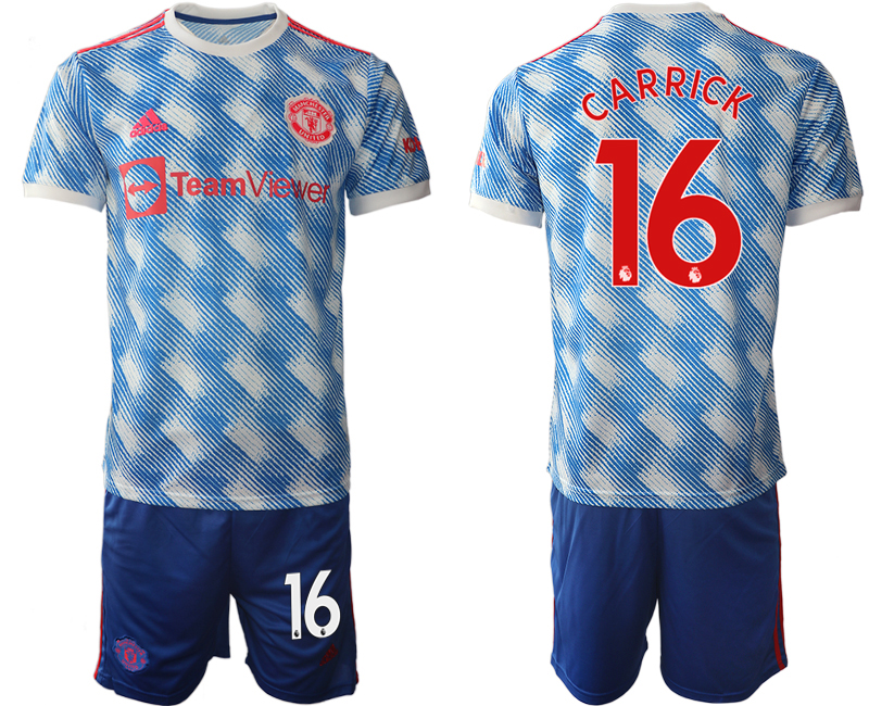 Men 2021-2022 Club Manchester United away blue #16 Soccer Jersey